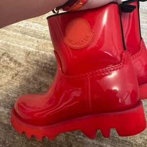 Moncler Women 9 40 Red Rain Boots